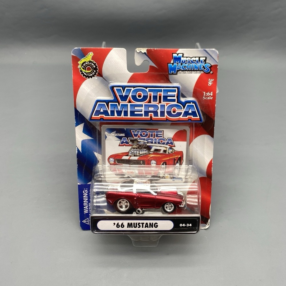 1:64 Muscle Machines '66 Ford Mustang Vote America Red #04-34 Diecast
